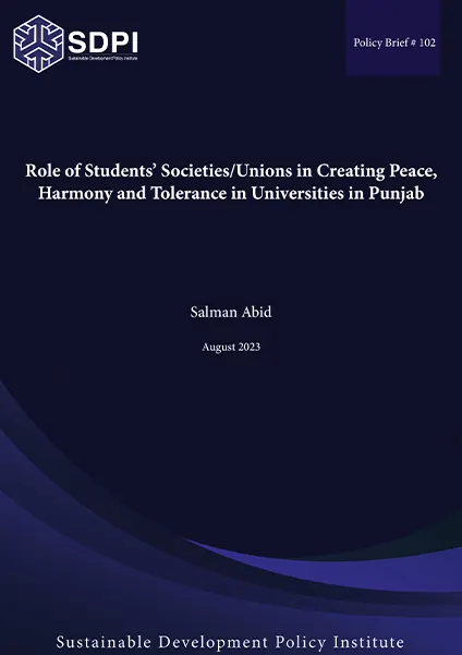 Role of Students’ Societies/Unions in Creating Peace, Harmony and Tolerance in Universities in Punjab PB-102